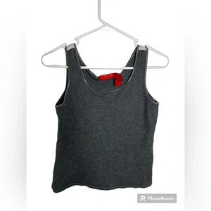 Liz Claiborne Petite Small Gray tank with lace accent on top of each shoulder